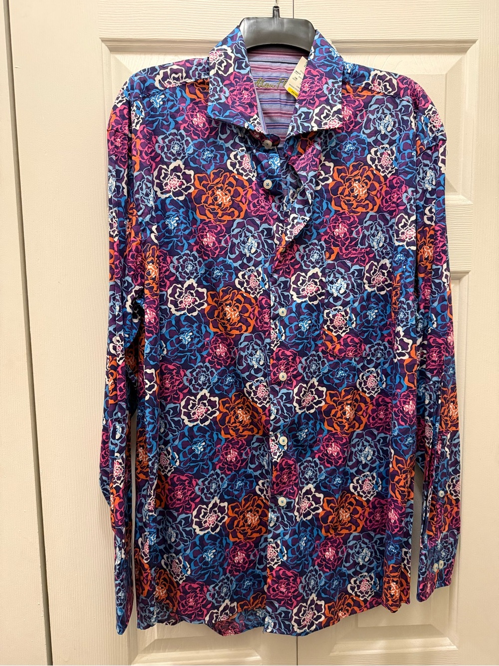 Alan Flusser Multicolor Floral Button-Down Shirt - Blue, Purple, Orange